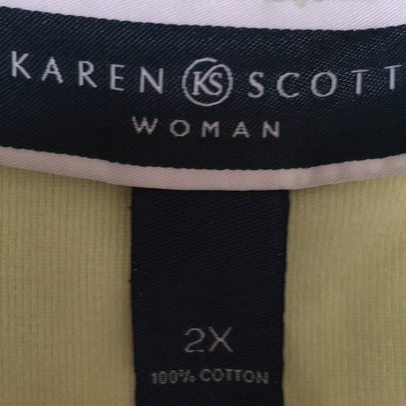 Karen Scott Woman lime green top 2X - Picture 2 of 2